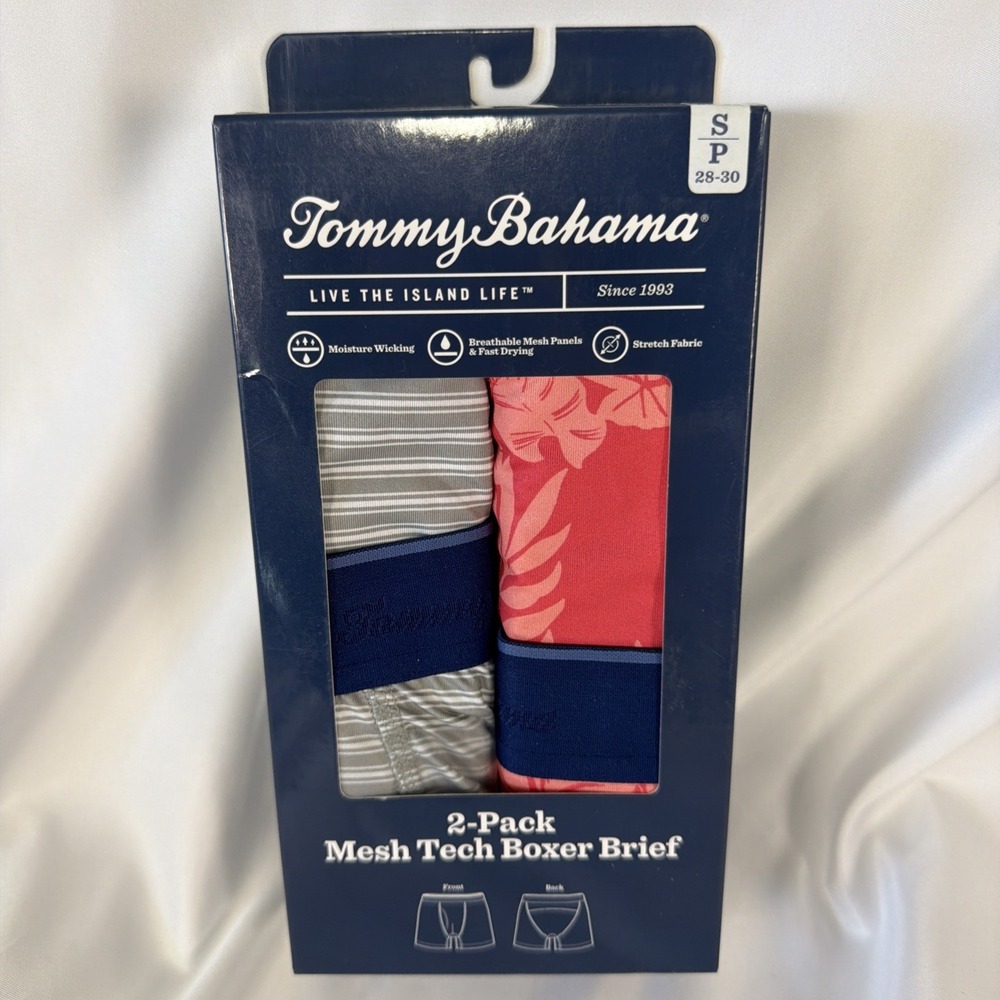 Tommy Bahama Mesh Tech Boxer Briefs 2‑Pack Men's Small Red/Gray NWT